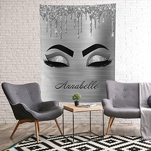 Custom Glitter Eyelash Print Baby Blanket with Name