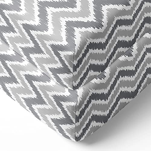 Bacati 2 Pack Crib Fitted Sheets - Grey 1