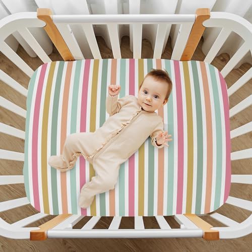 KICPOAY Multicoloured Crib Sheets for Baby Toddler
