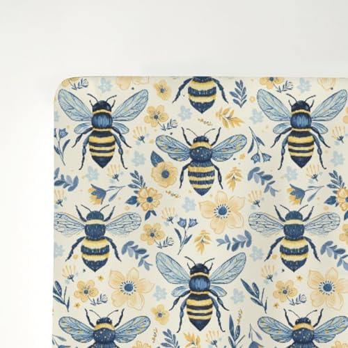Vintage Bees Wildflowers Crib Sheets 52x28 1