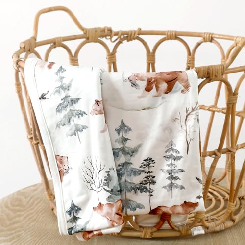 GRSSDER Super Soft Baby Swaddle Blanket with Bear Design