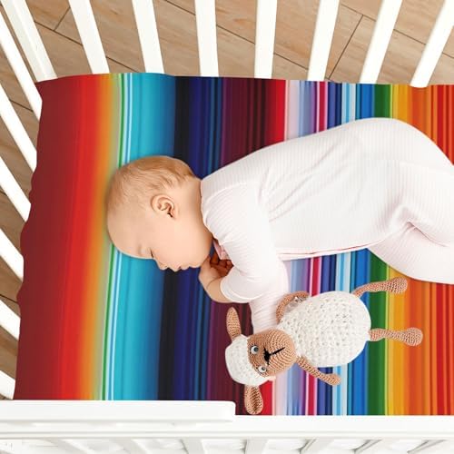 Jihqo Mexican Blanket Stripes Crib Sheets 39x27