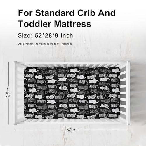 KASTLEE Funny Cats Crib Sheets 52x28 Soft Breathable
