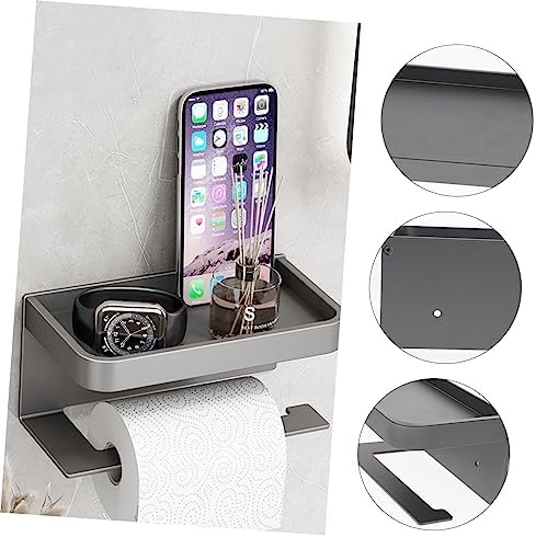 HEALEEP Wall-Mounted Toilet Paper Holder with Shelf 1