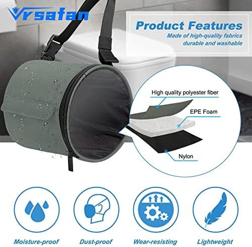 Vrsafan Toilet Paper Holder with Transparent PVC Cover and Adjustable Straps
