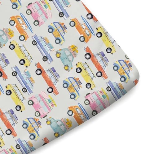KASTLEE Colorful Classic Car Crib Sheets 52x28