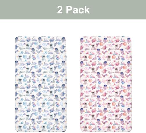 Watercolor Outer Space Crib Sheets 52x28 Inches