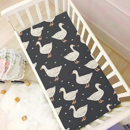 ALAZA Duck and Goose Crib Sheets for Girls and Boys