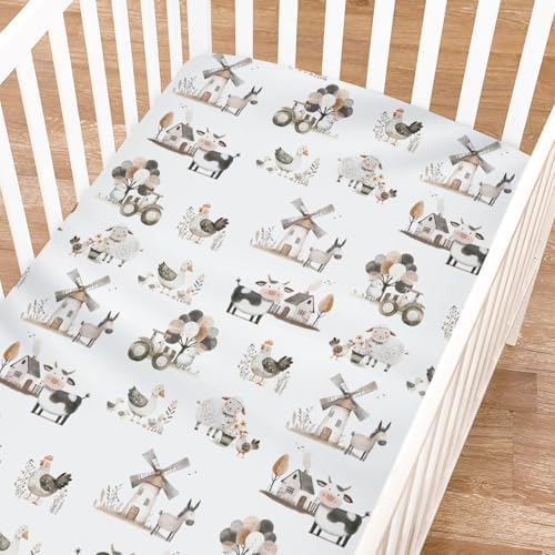 KASTLEE Boho Farm Animals Crib Sheets 52x28
