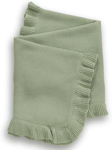 YCHWFF Soft Knit Baby Blanket - 30x40 Green Swaddle