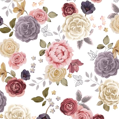 Lambs Ivy Secret Garden Floral Cotton Crib Sheet - White