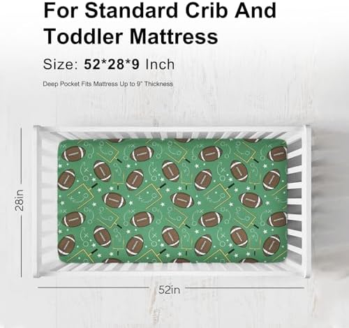 KASTLEE American Football Fitted Crib Sheet 52x28