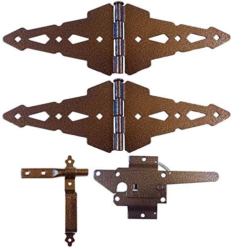 Bronze Wood Gate Hinges and Latch Kit