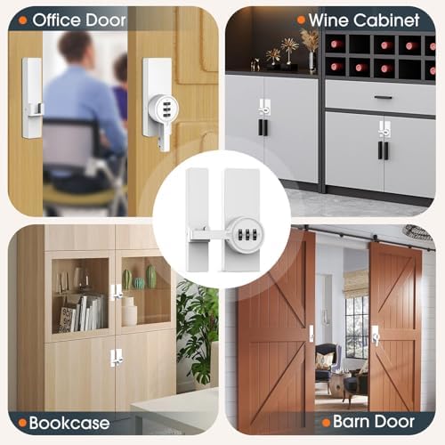 Password 180 Degree Barn Door Latch Keyless Adhesive Flip Lock