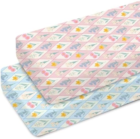 Boho Floral Crib Sheets 28x52 Universal Fit