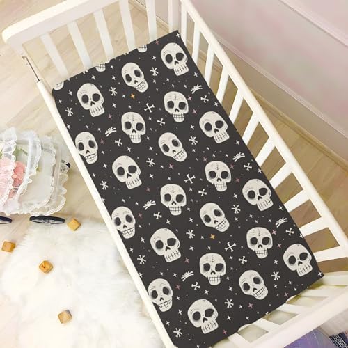 ALAZA Human Skeleton Crib Sheets for Girls and Boys