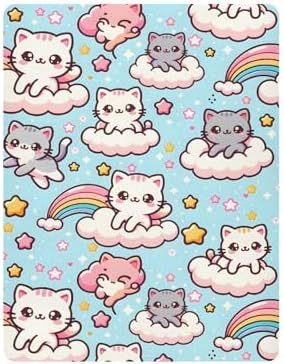 ALAZA Cute Cats Rainbow Crib Sheet for Baby