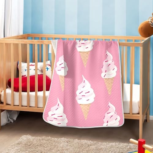 Sanluoli Baby Girl Blanket 30x40in Yummy Ice Cream Peach