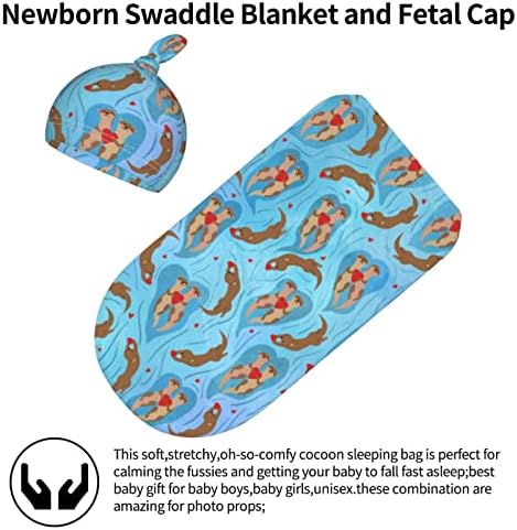 MEIMLY Preemie Swaddle Blanket with Hat Set