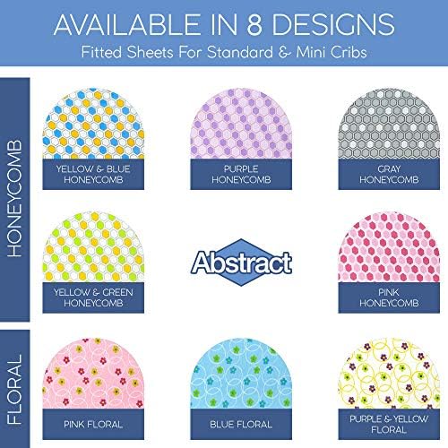 Abstract Cotton Crib Sheet - Ultra Soft 28x52 Blue Honeycomb