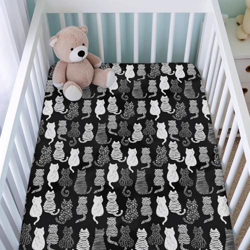 KASTLEE Funny Cats Crib Sheets 52x28 Soft Breathable