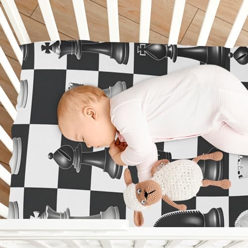 ALAZA Black White Buffalo Plaid Crib Sheets for Girls and Boys 1