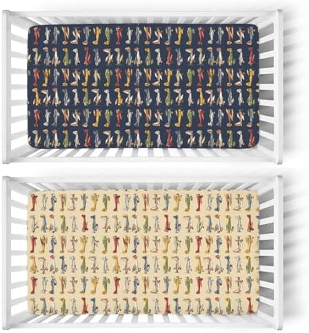 Vintage Airplane Crib Sheets 2 Pack - Soft Fitted for Boy Girl