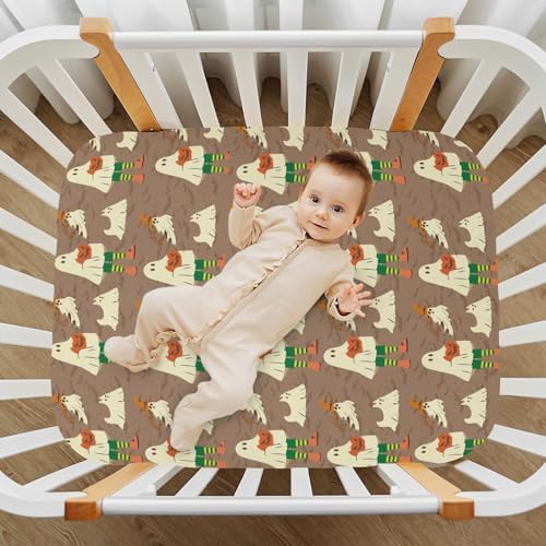 Gbjiemia Blanket Ghosts Crib Sheets for Neutral Bassinet