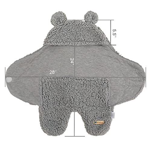BlueSnail Newborn Swaddle Wrap 0-3M Light Gray