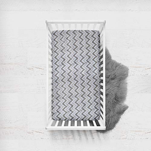 Bacati 2 Pack Crib Fitted Sheets - Grey 1