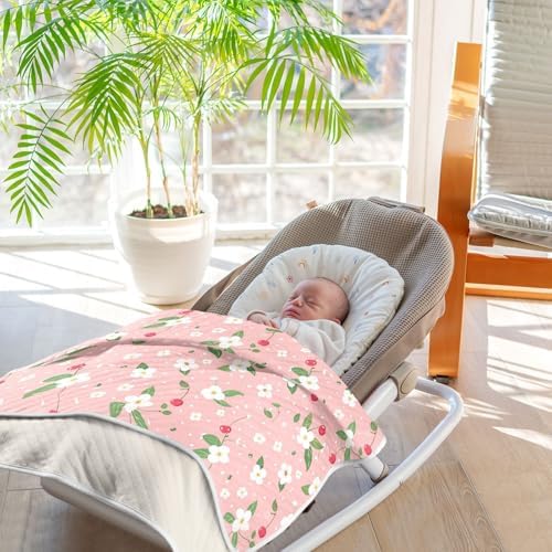 Sanluoli Soft Baby Blanket 30x40in Peach Fresh Crushed Flower