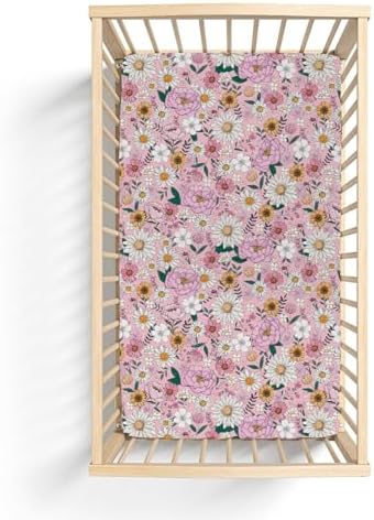 Boho Floral Crib Sheets for Boy Girl 28x52 Inches