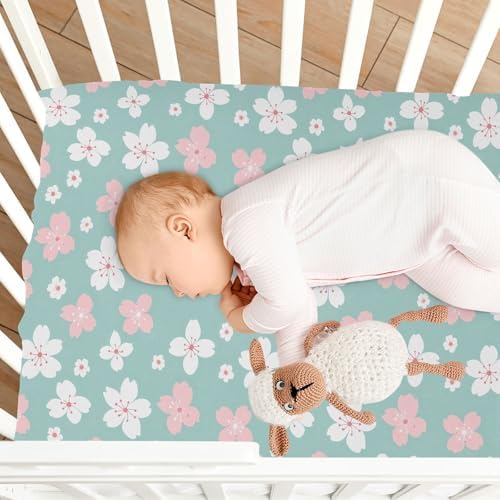 MNSRUU Crib Sheets with Cherry Blossom Print