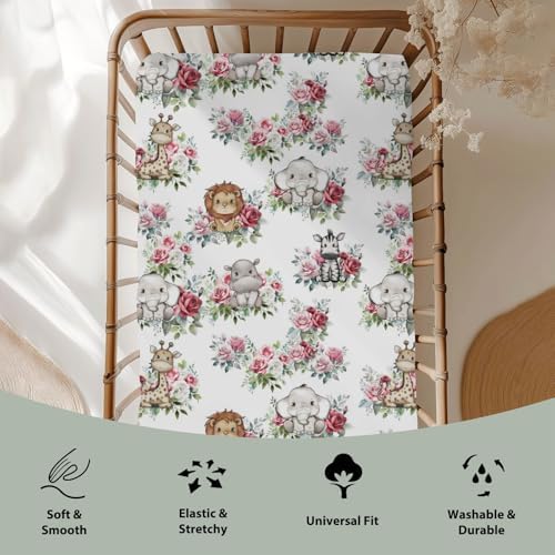 Cute Jungle Safari Animal Crib Sheets for Boy Girl 52x28