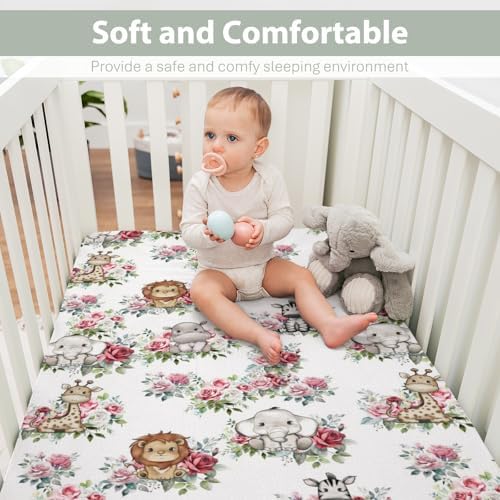 Cute Jungle Safari Animal Crib Sheets for Boy Girl 52x28