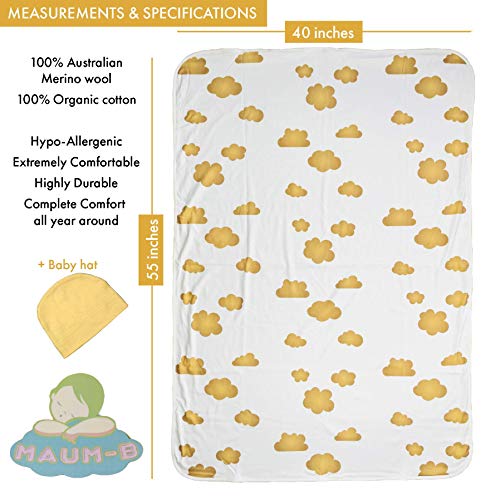 MAUM-B Wool Blanket for Babies Temperature Regulating Soft Comfort 1