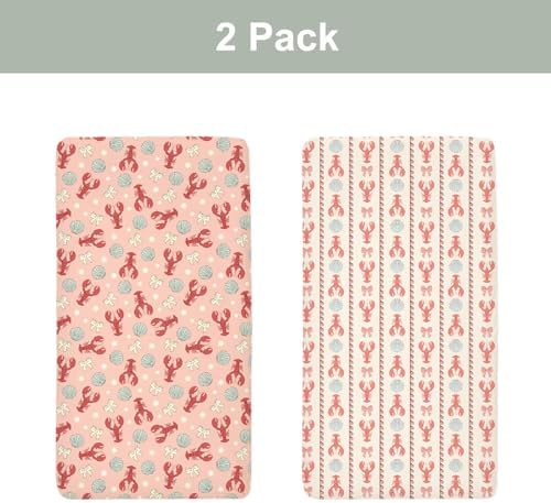 Red Coastal Lobsters Crib Sheets 2 Pack