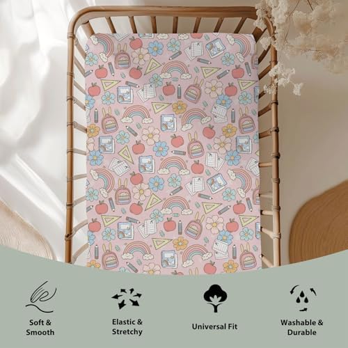 Pastel Crib Sheets 52x28 Inch for Baby Boy or Girl