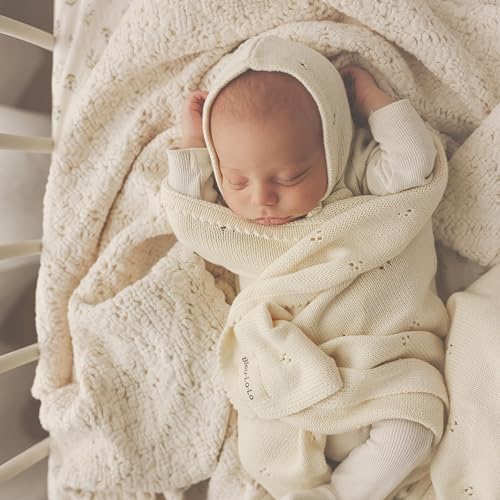 Bleu La La Organic Pointelle Swaddle Blanket