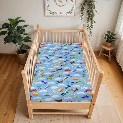 Soft Stretchy Fitted Crib Sheets for Boy Girl 28x52 Inches
