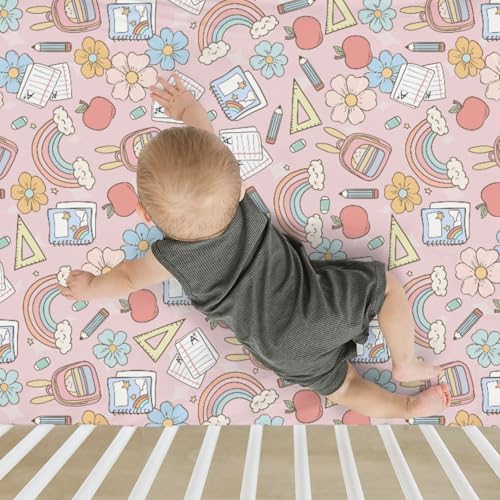 Pastel Crib Sheets 52x28 Inch for Baby Boy or Girl
