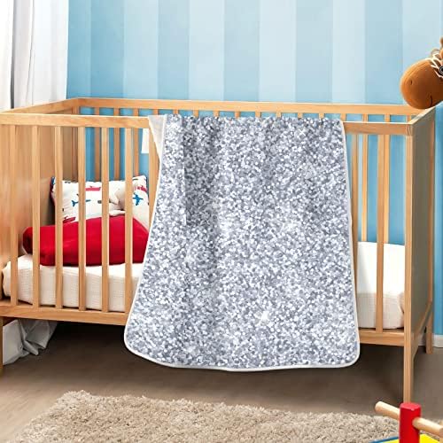 Emelivor Silver Glitter Baby Blanket for All Seasons
