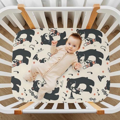 ALAZA Bears Tube Music Crib Sheets for Babies