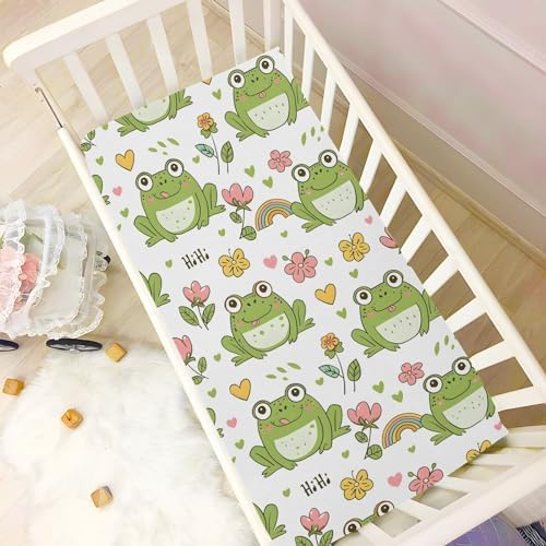 Cute Frog Crib Sheets for Girls and Boys 39x27 Inch