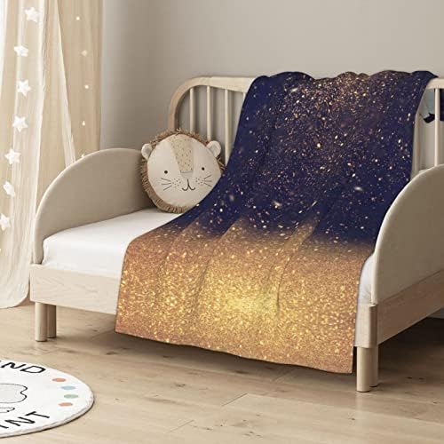 Xisover Gold Black Glitter Swaddle Blanket for Baby