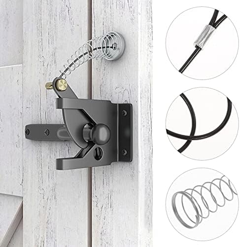 DEIHGE 2 Sets Replacement Wooden Fence Gate Spring Opener Cable Latch