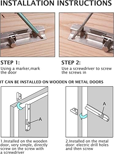 VOIV 2PC Door Slide Latch Lock with Brushed Nickel Finish 1