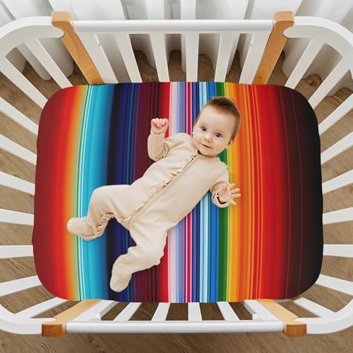 Jihqo Mexican Blanket Stripes Crib Sheets 39x27