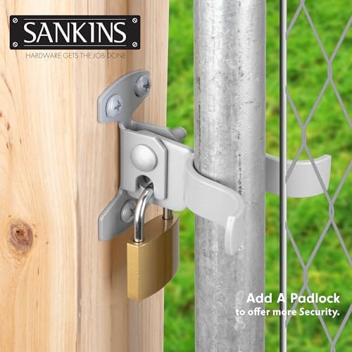 SANKINS 2pcs 1-38 Wall Mount Chain Link Fork Gate Latch