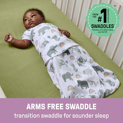 SwaddleMe by Ingenuity Arms Free Convertible Swaddle Blanket for 3-6 Months